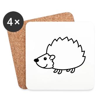 Igel Comic Tier - Untersetzer (4er-Set) - Weiß - Vorne
