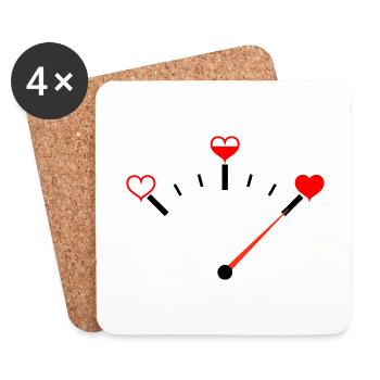 Love Barometer Heart Love Fuel Gauge - Coasters (set of 4) - white - Front