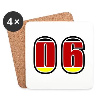 6 Nummer Deutschland Trikot - Untersetzer (4er-Set) - Weiß - Vorne