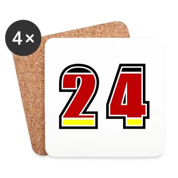 24 Number Germany Jersey - Coasters (set of 4) - white - Front
