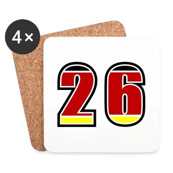 26 Number Germany Jersey - Coasters (set of 4) - white - Front