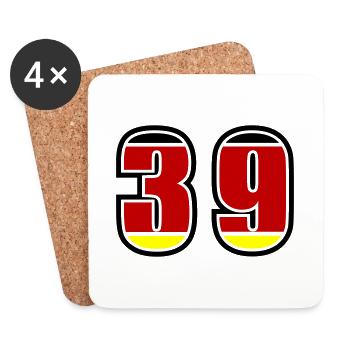 39 Number Germany Jersey - Coasters (set of 4) - white - Front
