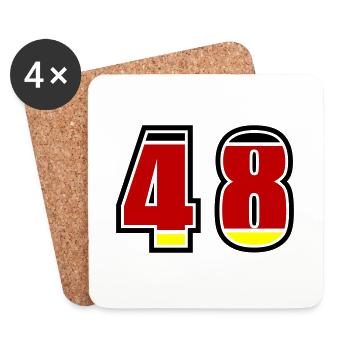 48 Numéro Allemagne Jersey - Dessous de verre (lot de 4) - blanc - Devant