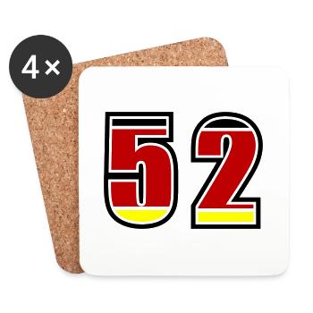 52 Numéro Allemagne Jersey - Dessous de verre (lot de 4) - blanc - Devant
