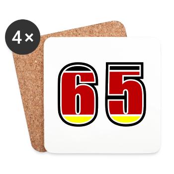 65 Number Germany Jersey - Coasters (set of 4) - white - Front