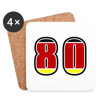 Maillot Allemagne numéro 80 - Dessous de verre (lot de 4) - blanc - Devant