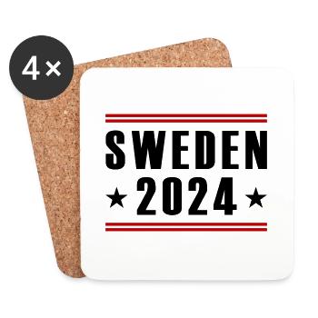 Suède 2024 - Dessous de verre (lot de 4) - blanc - Devant