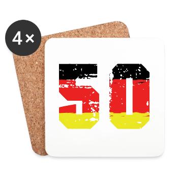 Maillot Allemagne numéro 50 - Dessous de verre (lot de 4) - blanc - Devant