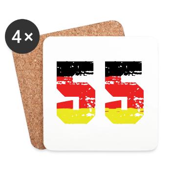 55 Number Germany Jersey - Coasters (set of 4) - white - Front