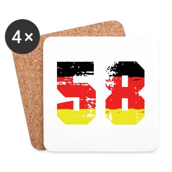 58 Number Germany Jersey - Coasters (set of 4) - white - Front