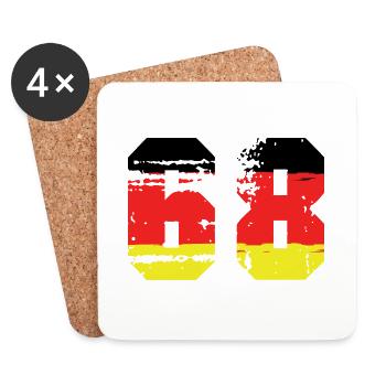 68 Numéro Allemagne Jersey - Dessous de verre (lot de 4) - blanc - Devant