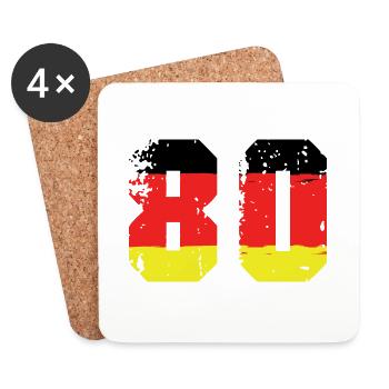 80 Number Germany Jersey - Coasters (set of 4) - white - Front
