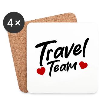 Équipe de voyage - Dessous de verre (lot de 4) - blanc - Devant