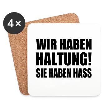 wir haben haltung sie haben hass - Untersetzer (4er-Set) - Weiß - Vorne