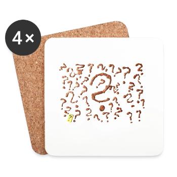 many question marks artwork - Coasters (set of 4) - white - Front