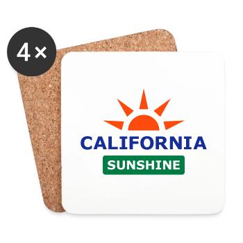 ★ Designfarben änderbar ★ California Sunshine - Untersetzer (4er-Set) - Weiß - Vorne