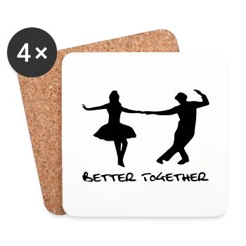 Dance Couple, Rock'n'Roll Dance, Couple - Better Together - Coasters (set of 4) - white - Front