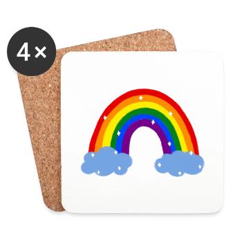 Mois de la Gay Pride LGBT Arc-en-ciel - Dessous de verre (lot de 4) - blanc - Devant
