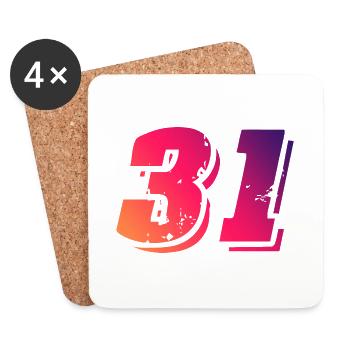 31 Number Symbol - Coasters (set of 4) - white - Front