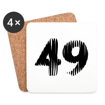 49 number jersey - Coasters (set of 4) - white - Front