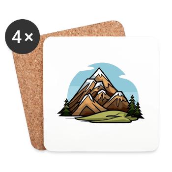 Mountains Alps Nature - Coasters (set of 4) - white - Front
