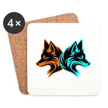 Fuchs Tier - Untersetzer (4er-Set) - Weiß - Vorne