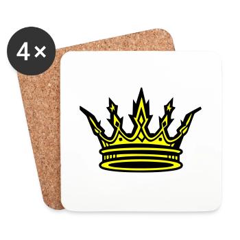 Symbole du roi de la couronne - Dessous de verre (lot de 4) - blanc - Devant
