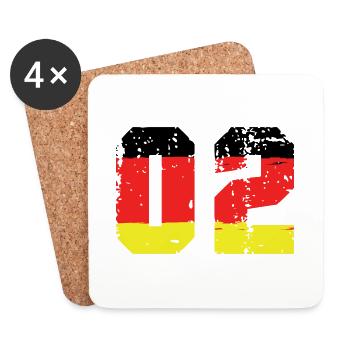 2 Number Germany Jersey - Coasters (set of 4) - white - Front