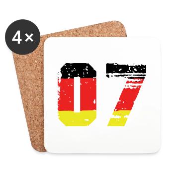 7 Numéro Allemagne Jersey - Dessous de verre (lot de 4) - blanc - Devant