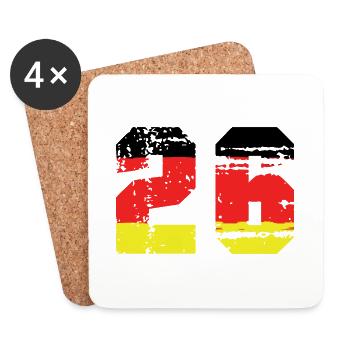 26 Numéro Allemagne Jersey - Dessous de verre (lot de 4) - blanc - Devant