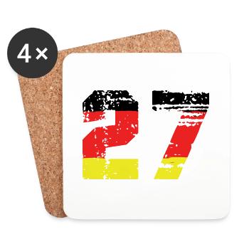 27 Numéro Allemagne Jersey - Dessous de verre (lot de 4) - blanc - Devant