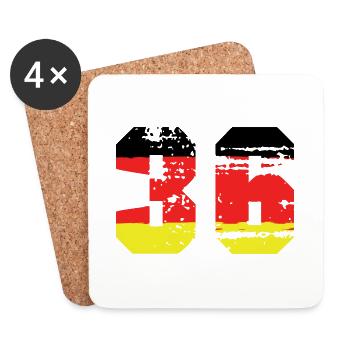 36 Number Germany Jersey - Coasters (set of 4) - white - Front
