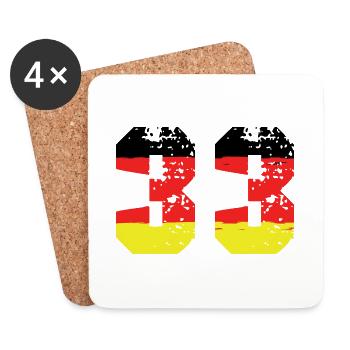 33 Number Germany Jersey - Coasters (set of 4) - white - Front