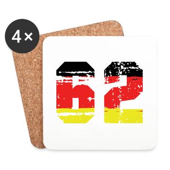 62 Number Germany Jersey - Coasters (set of 4) - white - Front