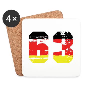 63 Numéro Allemagne Jersey - Dessous de verre (lot de 4) - blanc - Devant
