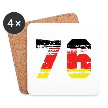 76 Number Germany Jersey - Coasters (set of 4) - white - Front