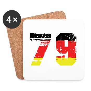 79 Numéro Allemagne Jersey - Dessous de verre (lot de 4) - blanc - Devant