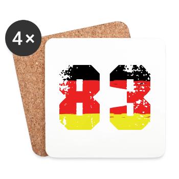 83 Numéro Allemagne Jersey - Dessous de verre (lot de 4) - blanc - Devant