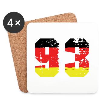 93 Numéro Allemagne Jersey - Dessous de verre (lot de 4) - blanc - Devant