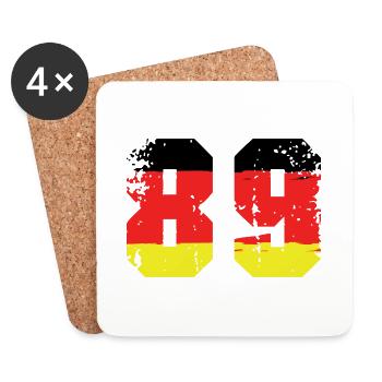 89 Number Germany Jersey - Coasters (set of 4) - white - Front