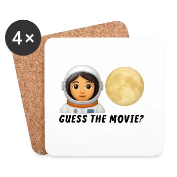 Astronaut and Moon Night Adventure Motifs - Coasters (set of 4) - white - Front
