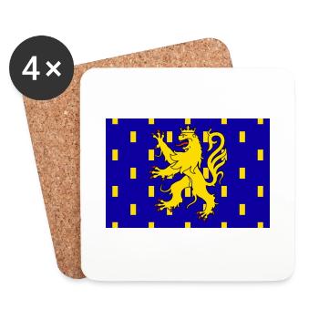 Flaggen aus Frankreich - Untersetzer (4er-Set) - Weiß - Vorne