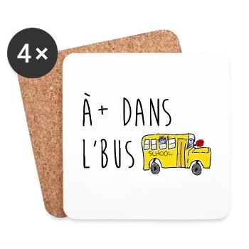 À plus dans l'bus - Dessous de verre (lot de 4) - blanc - Devant