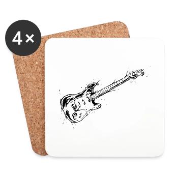 Electric guitar - Coasters (set of 4) - white - Front
