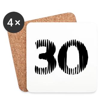 Maillot à 30 chiffres - Dessous de verre (lot de 4) - blanc - Devant