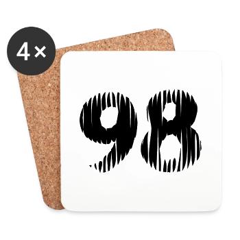 98 number jersey - Coasters (set of 4) - white - Front