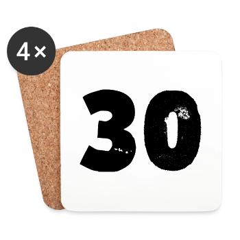 30 number - Coasters (set of 4) - white - Front