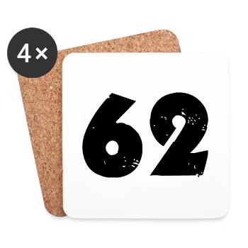 62 number - Coasters (set of 4) - white - Front