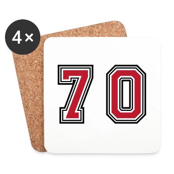 70 Number Symbol - Coasters (set of 4) - white - Front