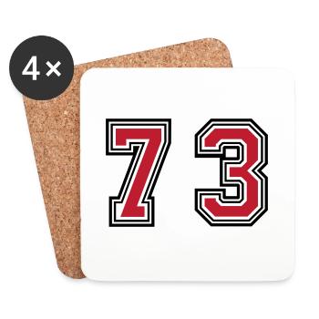 73 Zahl Symbol - Untersetzer (4er-Set) - Weiß - Vorne